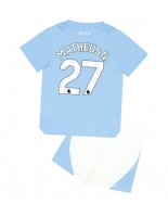 Manchester City Matheus Nunes #27 Kotipaita Lasten 2023-24 Lyhythihainen (+ shortsit)